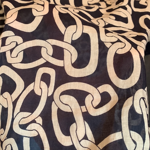 Jones New York Signature Navy and White Sz M Chain Link design cotton 3/4 sleeve - Picture 6 of 6